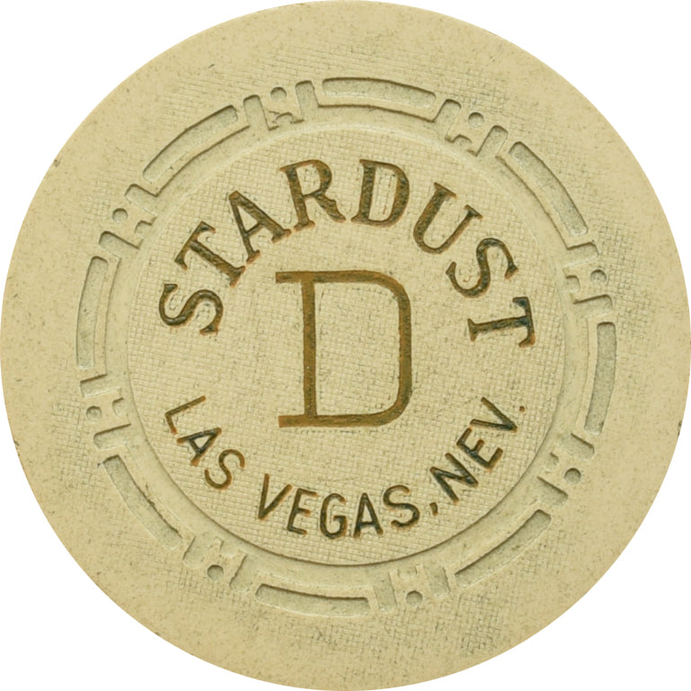 Stardust Casino Las Vegas Nevada Off-White Roulette D Chip 1958