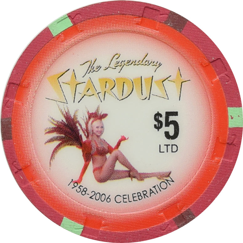 Stardust Casino Las Vegas Nevada $5 Chip Legendary Stardust 1958-2006 Celebration