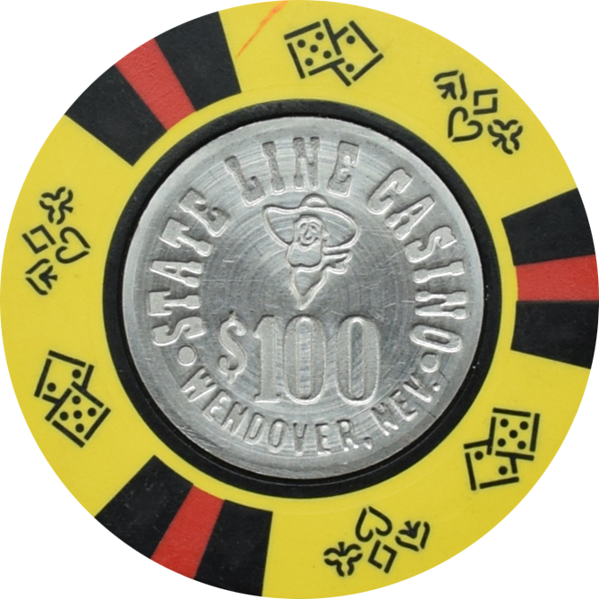 State Line Casino Wendover Nevada $100 Chip 1980