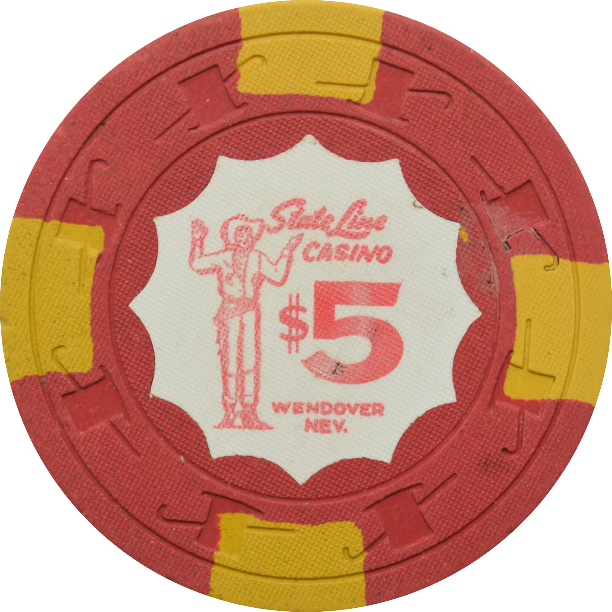 State Line Casino Wendover Nevada $5 Chip 1962