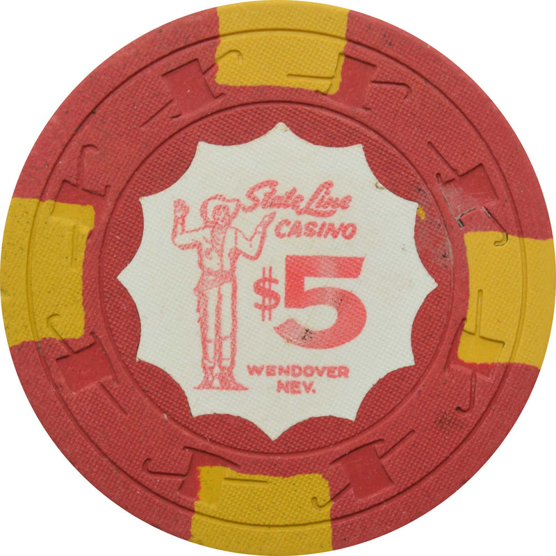 State Line Casino Wendover Nevada $5 Chip 1962