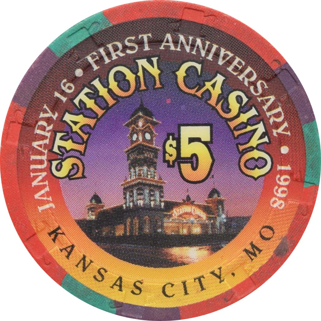 Station Casino Kansas City Missouri $5 1st Anniversary Chip