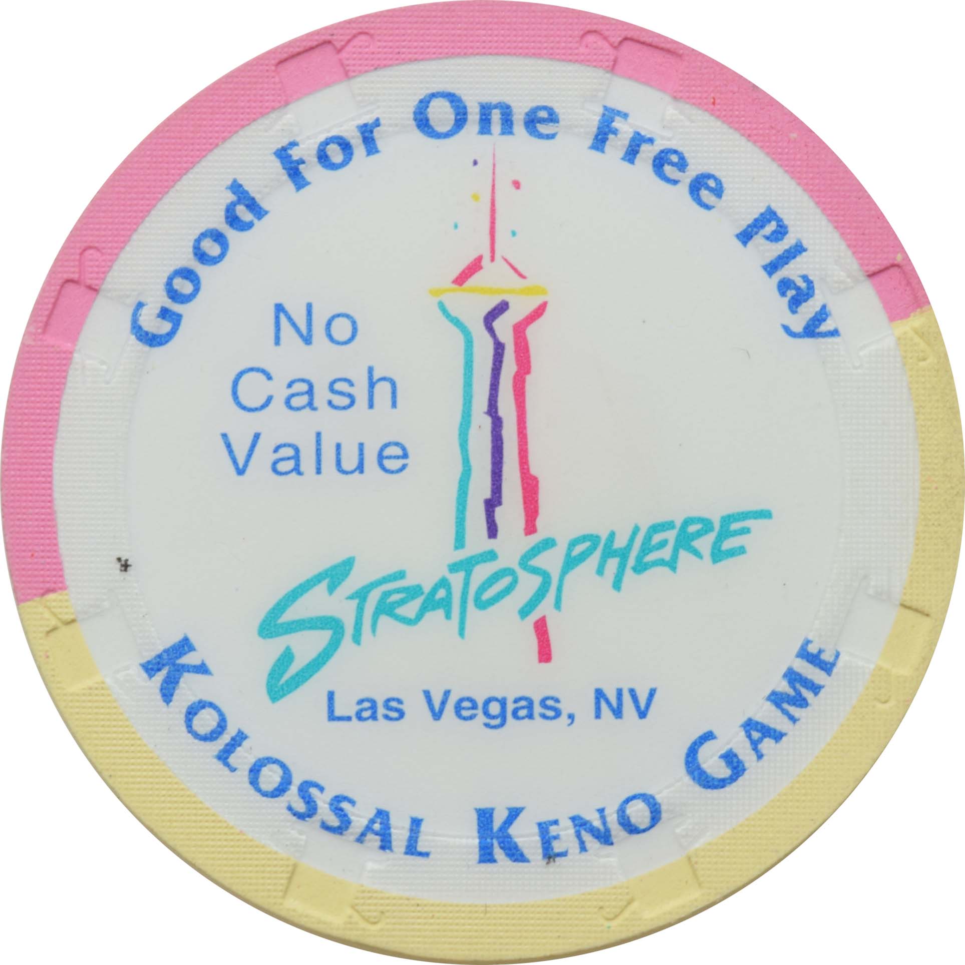 Stratosphere Casino Las Vegas Nevada Kolossal Keno Game Chip 1996