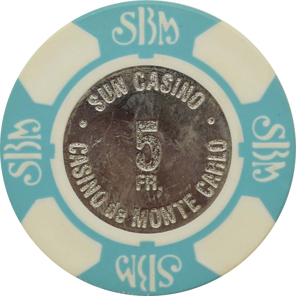 Societé des Bains de Mer- Casino de Monte Carlo Monaco 5FR Chip