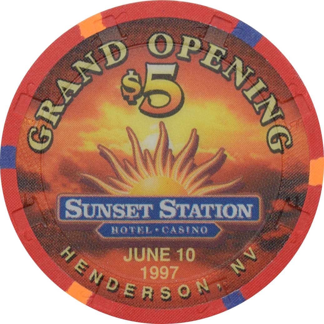 Sunset Station Casino Henderson Nevada  $5 Grand Opening Chip 1997