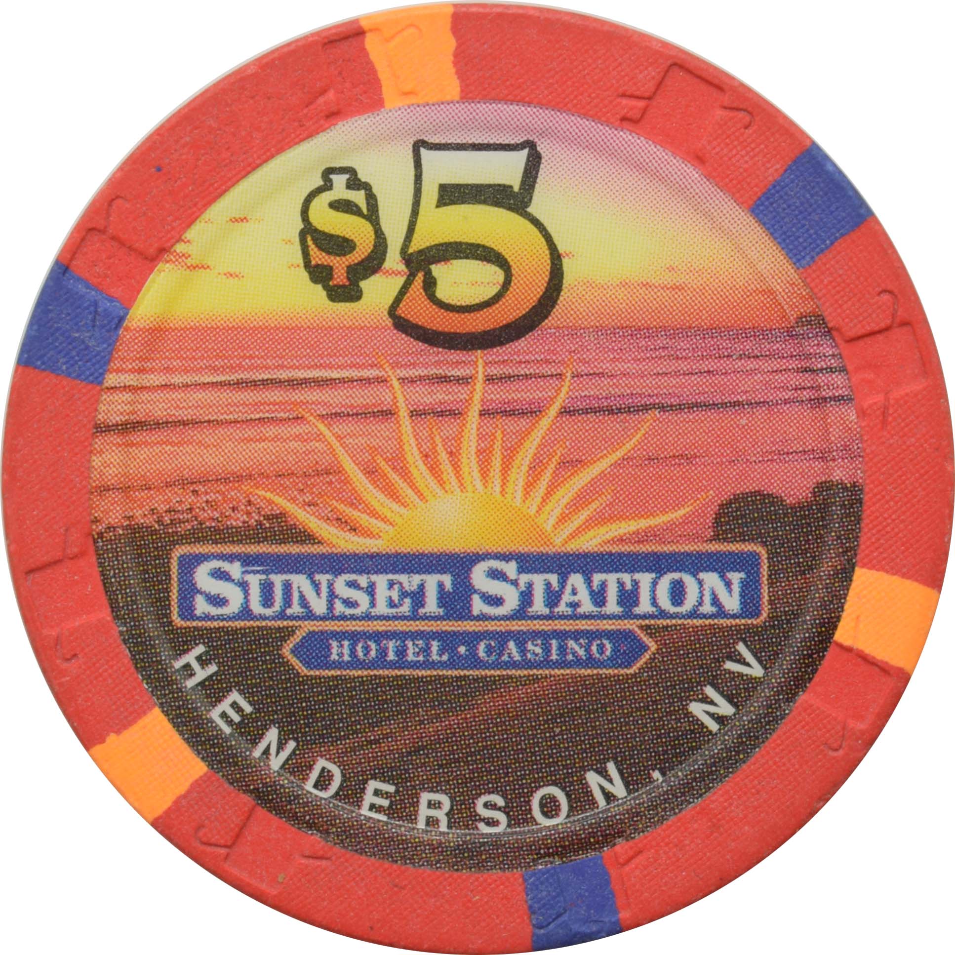 Sunset Station Casino Las Vegas Nevada $5 Chip 1997