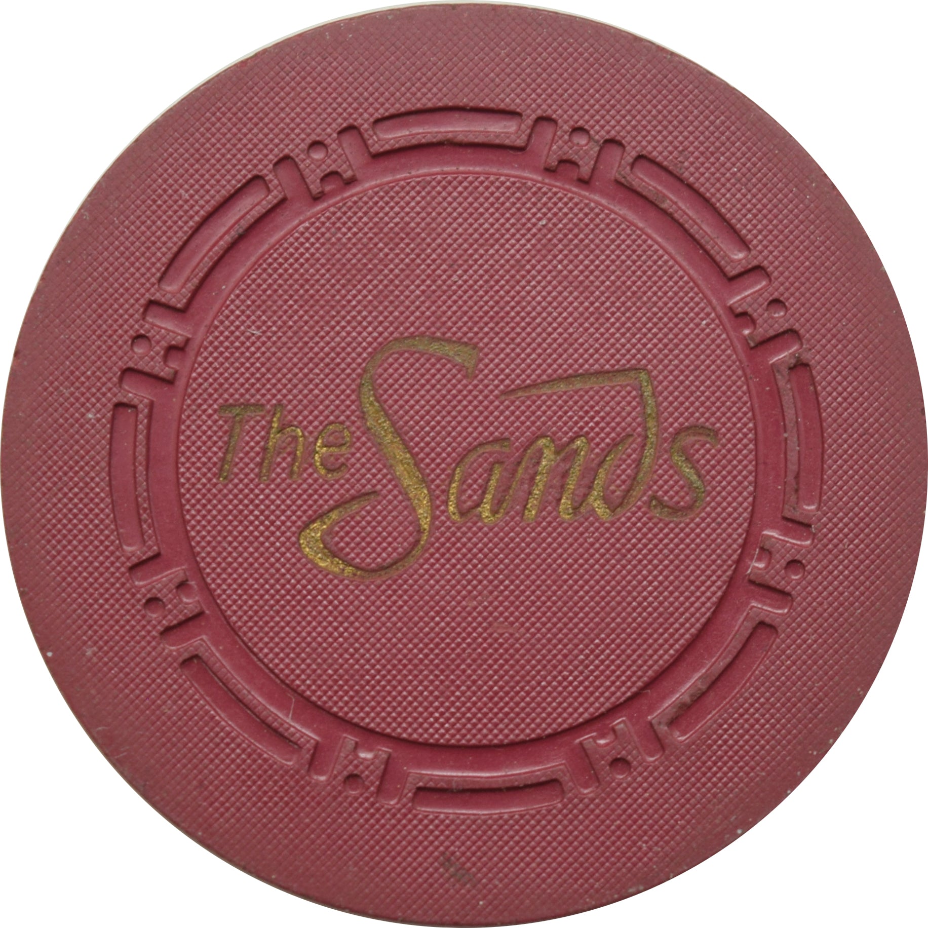 Sands Casino Las Vegas Nevada Maroon Roulette Chip 1950s