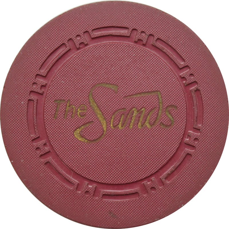 Sands Casino Las Vegas Nevada Maroon Roulette Chip 1950s