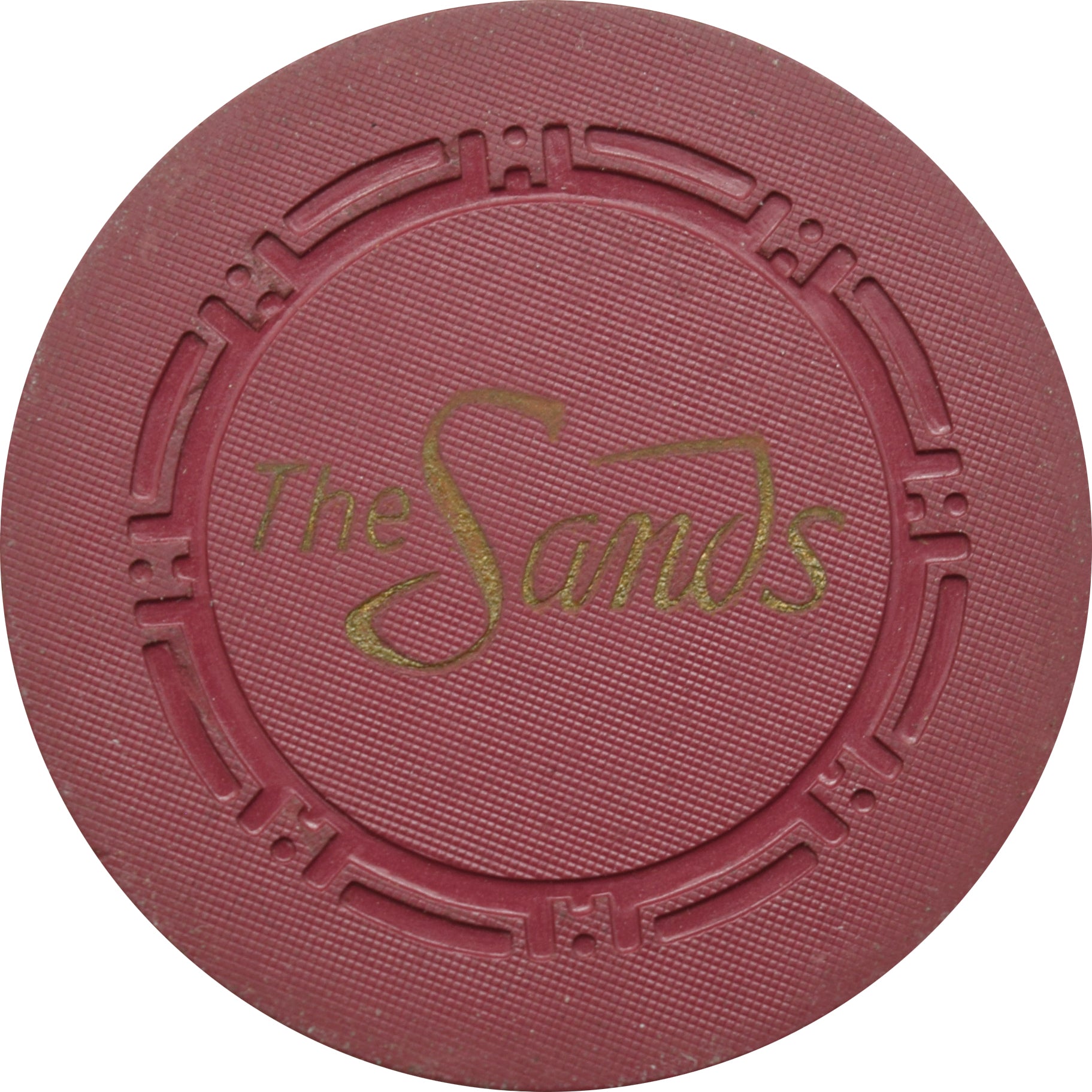 Sands Casino Las Vegas Nevada Maroon Roulette Chip 1950s