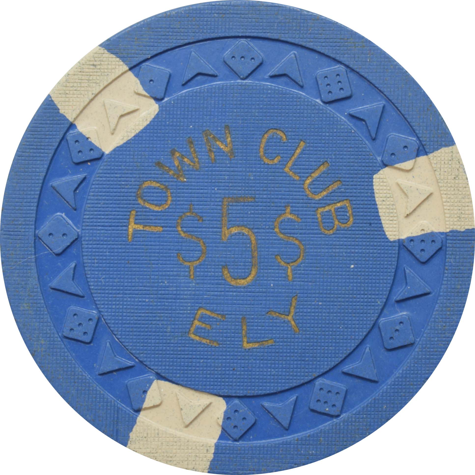 Town Club Casino Ely Nevada $5 Chip 1956