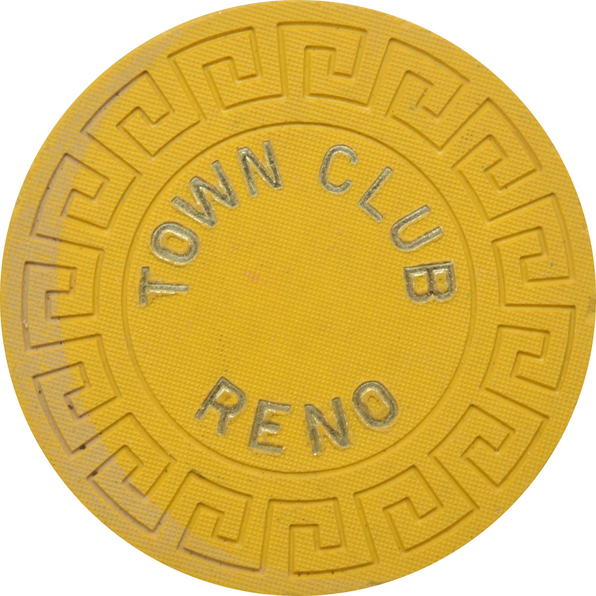 Town Club Casino Reno Nevada Roulette Mustard Chip 1970s