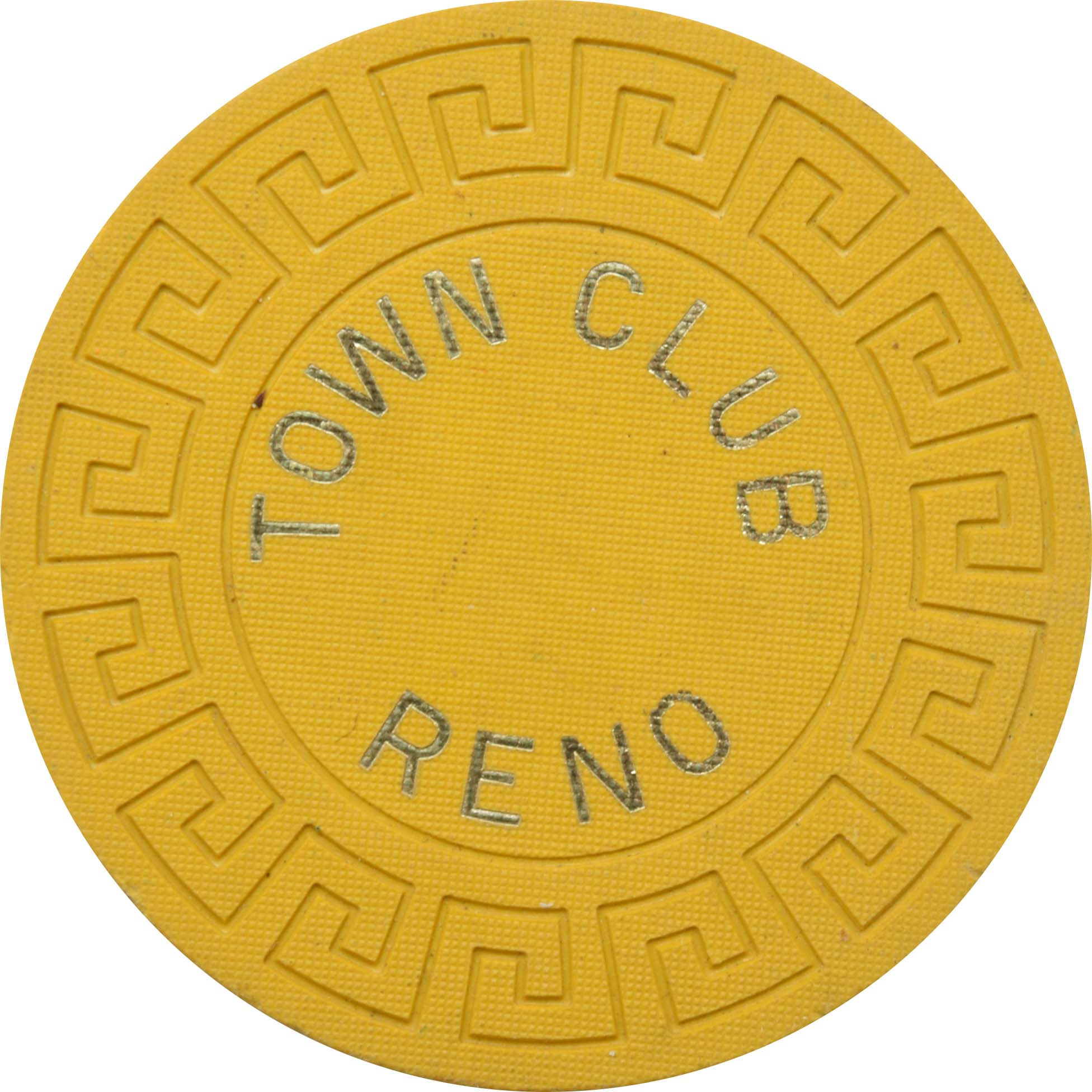 Town Club Casino Reno Nevada Roulette Mustard Chip 1970s