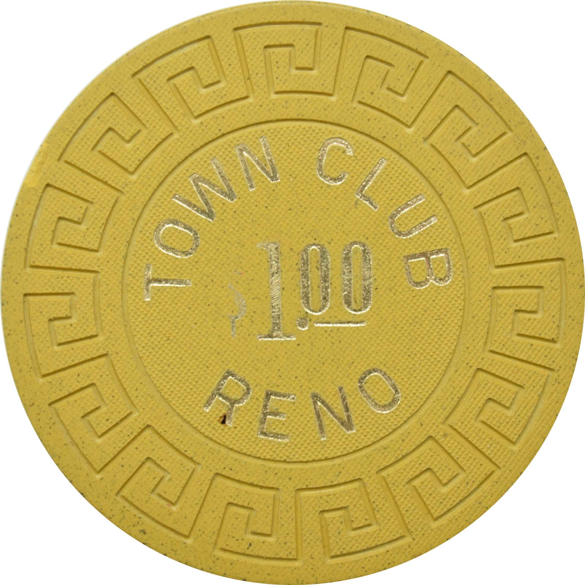 Town Club Casino Reno Nevada $1 Chip 1970s