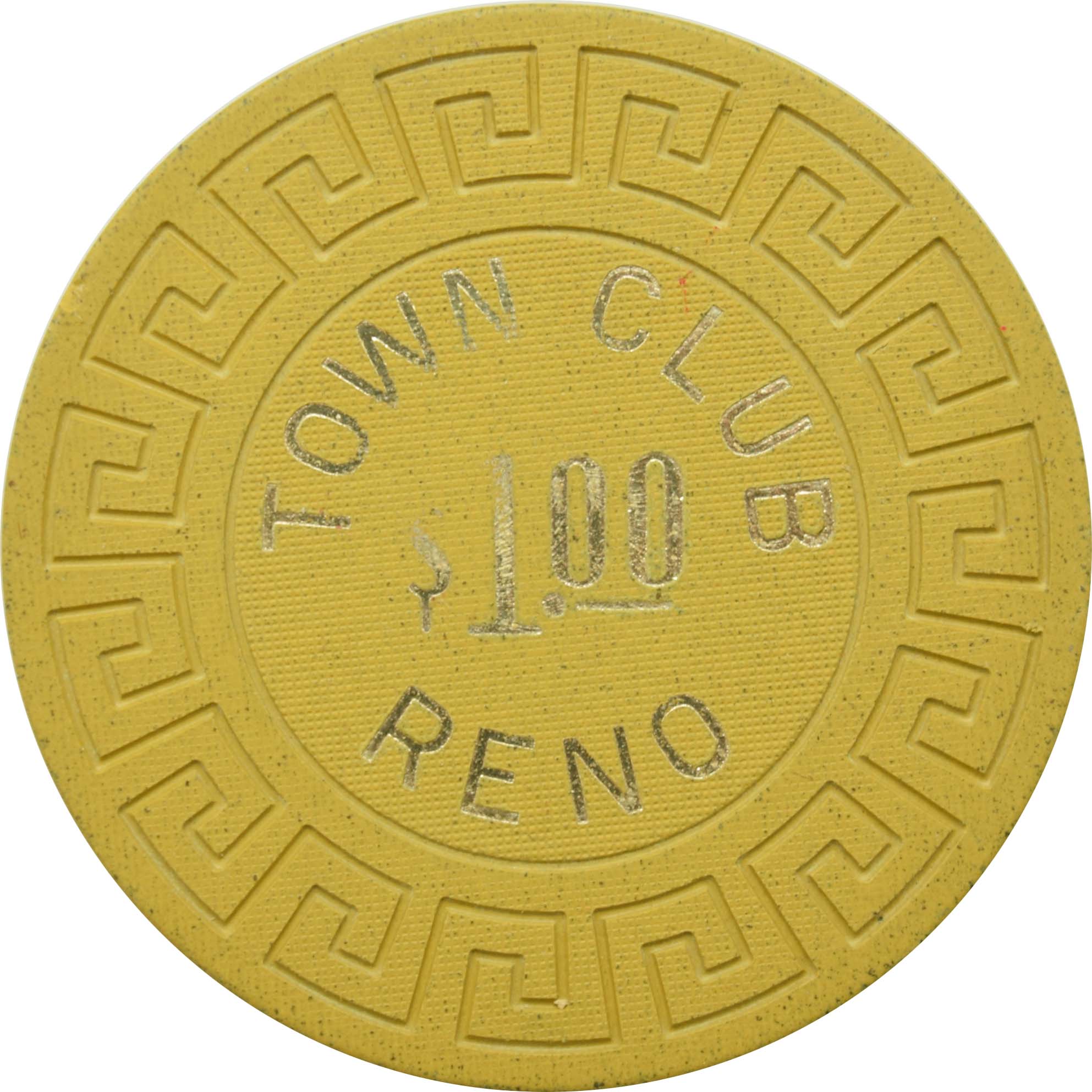 Town Club Casino Reno Nevada $1 Chip 1970s