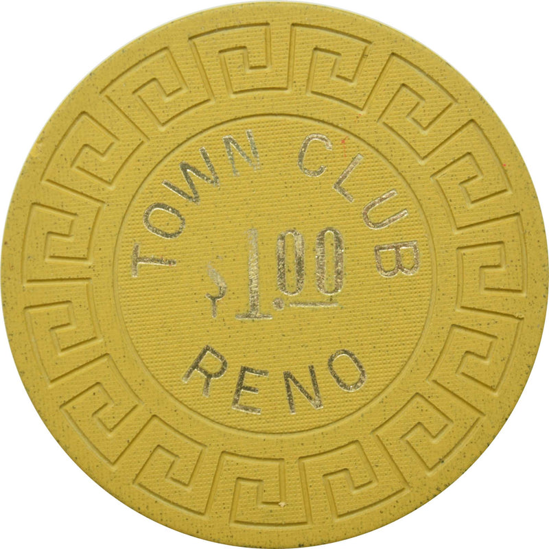 Town Club Casino Reno Nevada $1 Chip 1970s