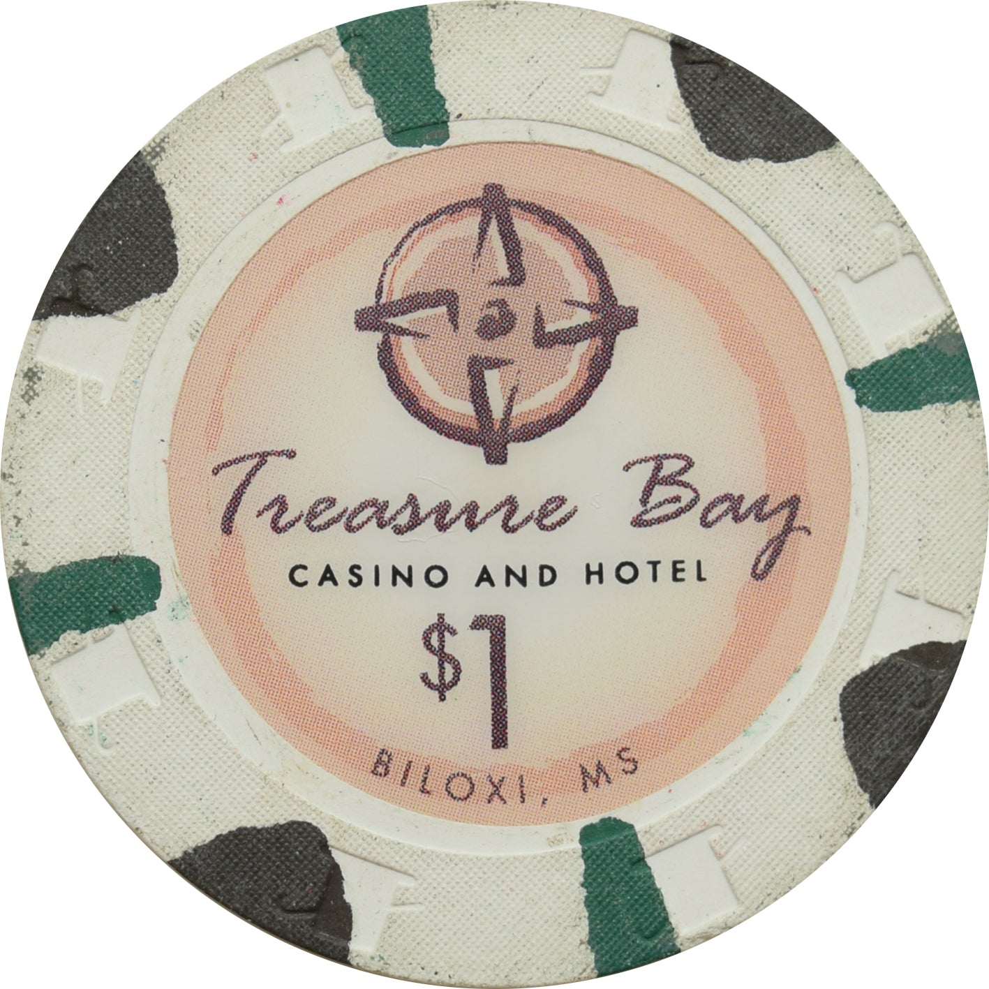 Treasure Bay Casino Biloxi Mississippi $1 Chip #2