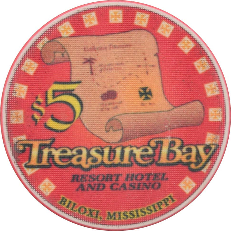 Treasure Bay Casino Biloxi Mississippi $5 1st Anniversary Chip