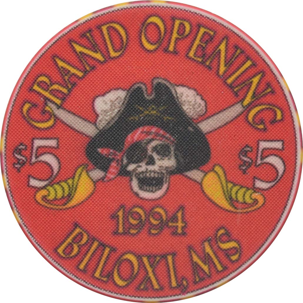 Treasure Bay Casino Biloxi Mississippi $5 Grand Opening Chip