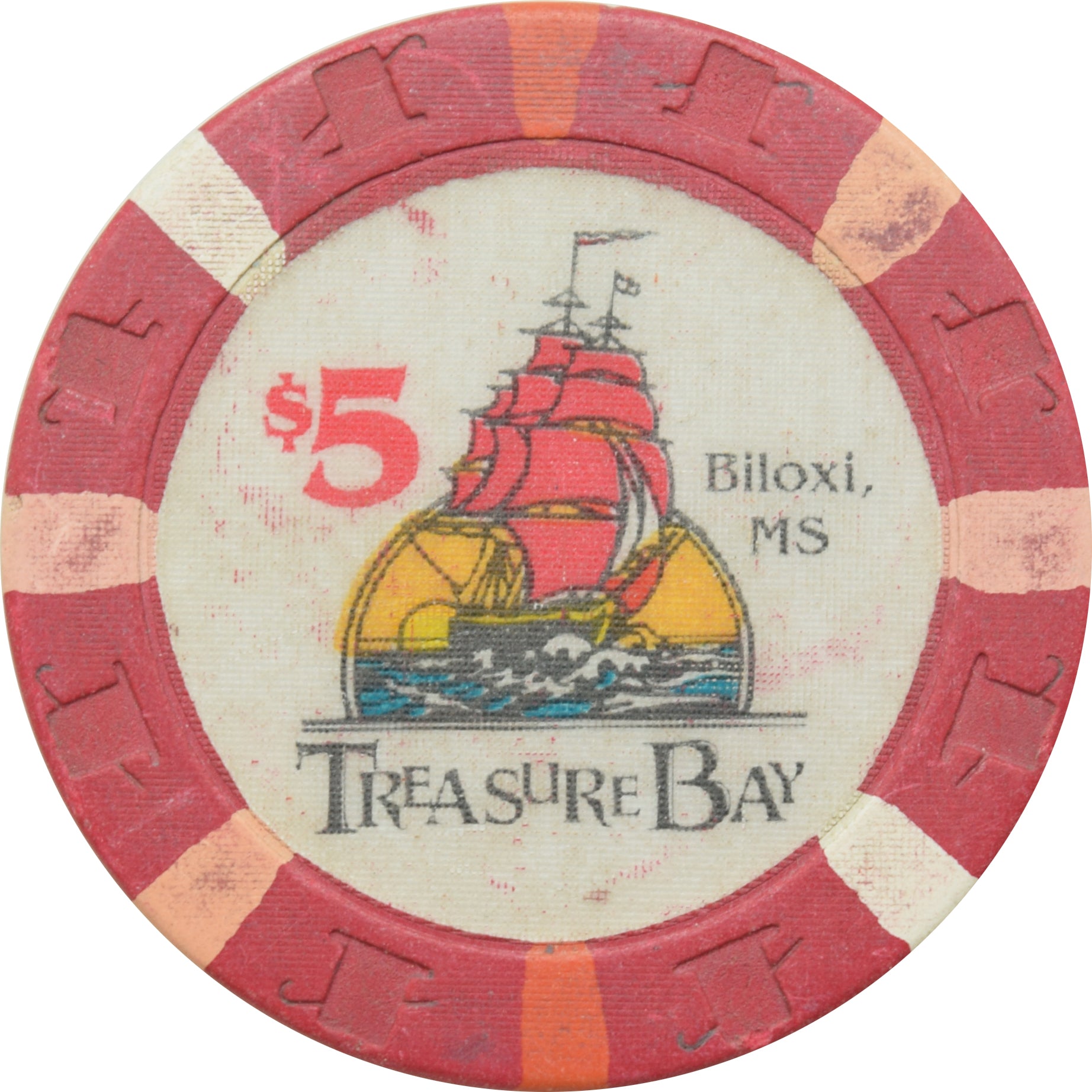 Treasure Bay Casino Biloxi Mississippi $5 Chip