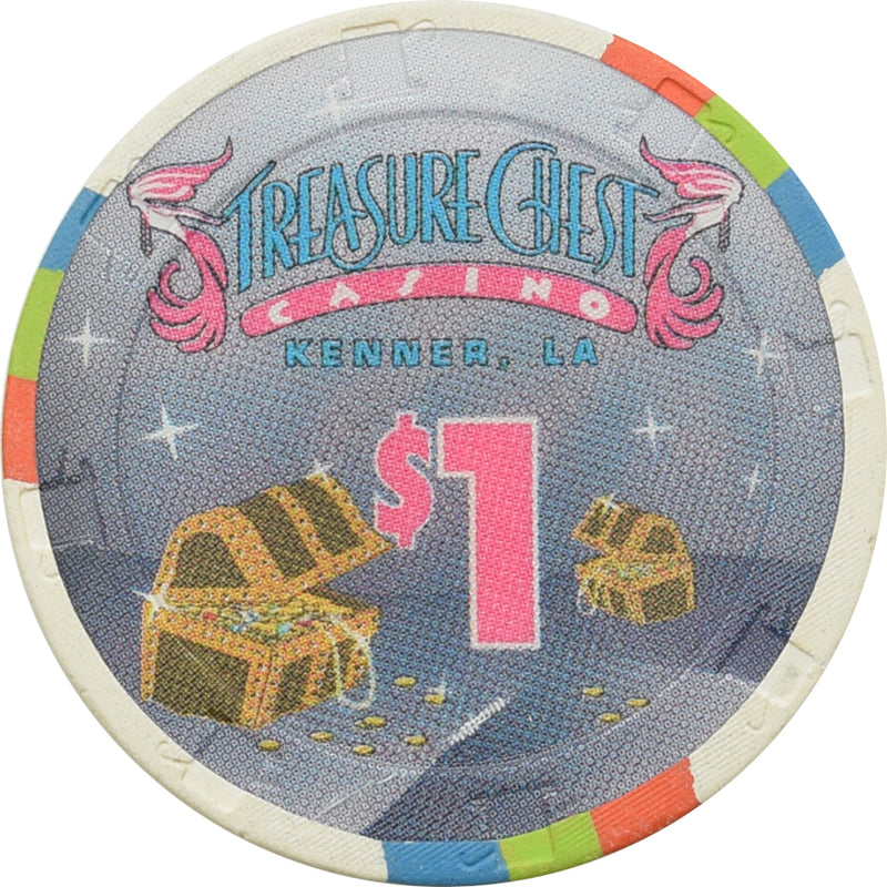 Treasure Chest Casino Kenner LA $1 Chip (Large Inlay)