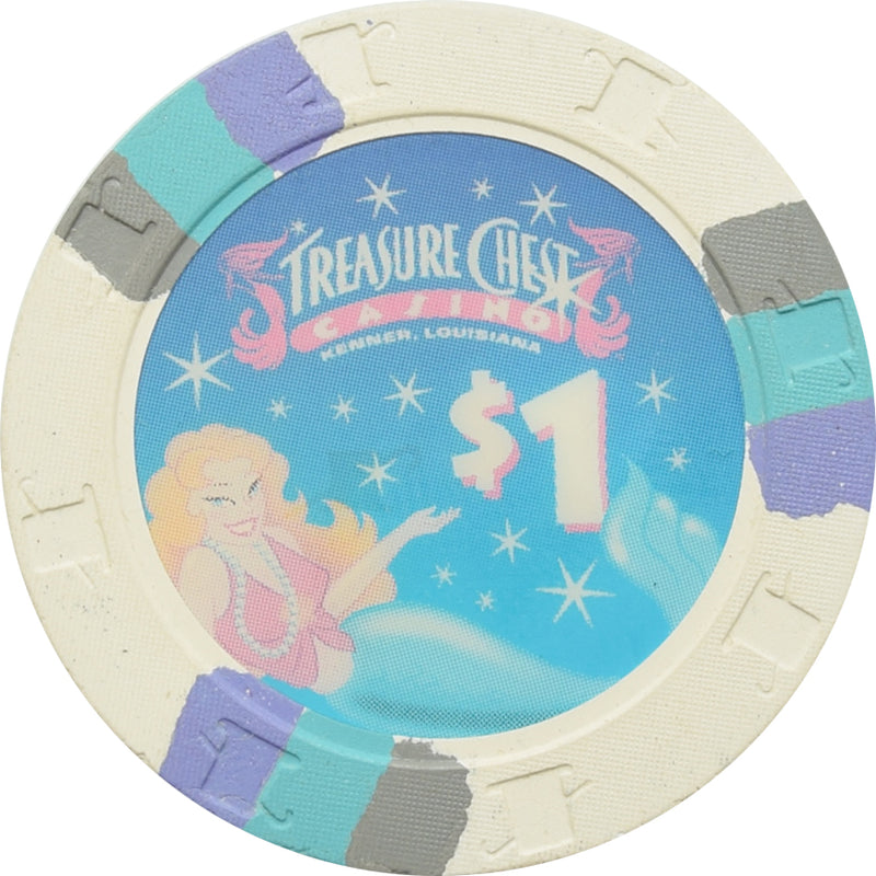 Treasure Chest Casino Kenner LA $1 Chip 1999