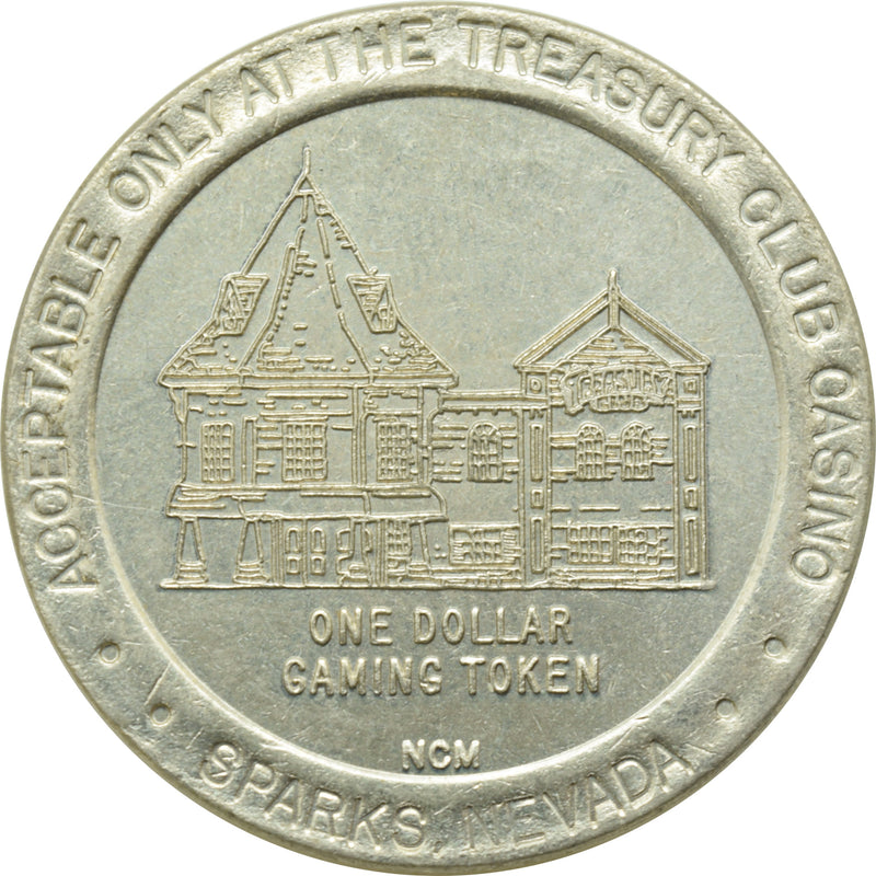 Treasury Club Casino Sparks Nevada $1 Token 1989