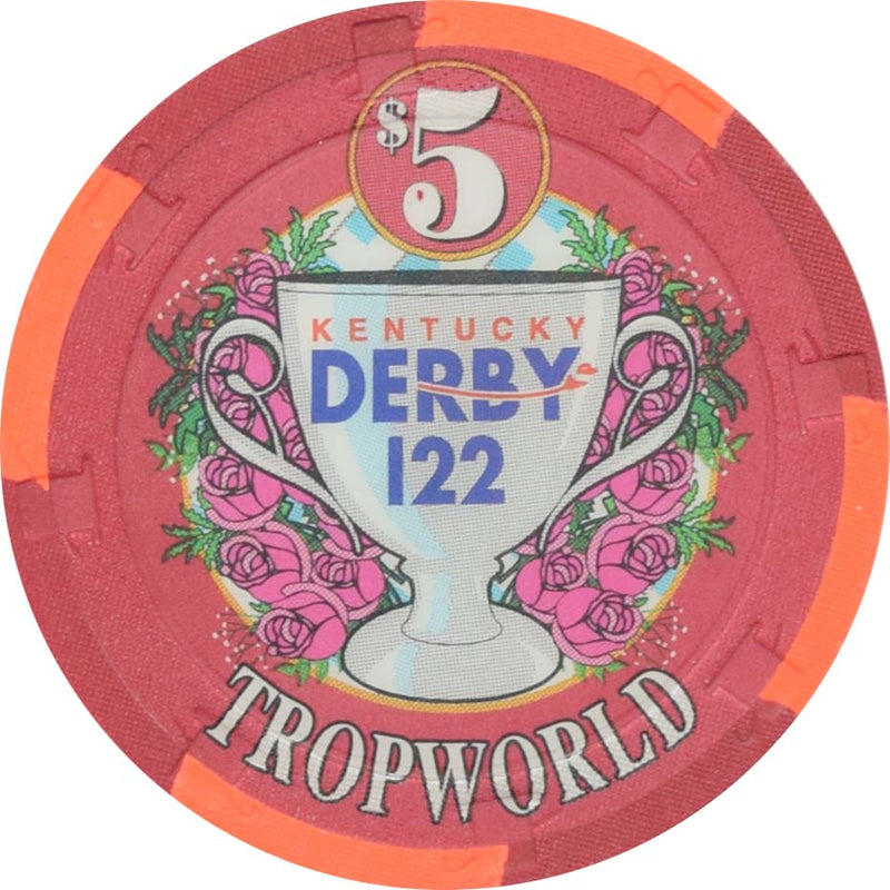 TropWorld Casino Atlantic City New Jersey $5 Kentucky Derby 122 Chip