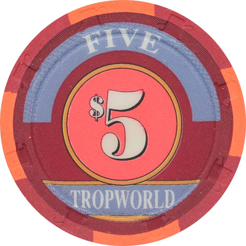 TropWorld Casino Atlantic City New Jersey $5 Rolling Chair Chip