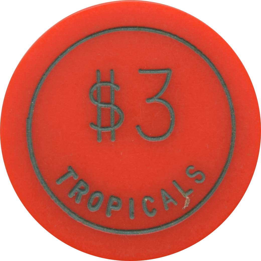 Tropicals Night Club Casino Cuba $3 Chip