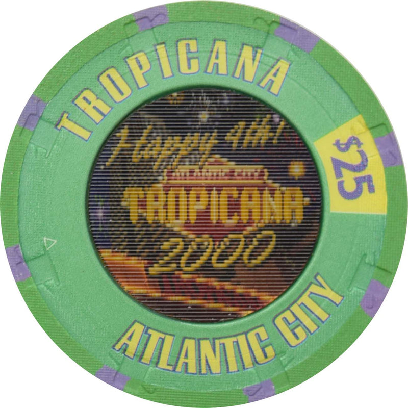 Tropicana Casino Atlantic City New Jersey $25 Happy 4th Hologram Chip 2000