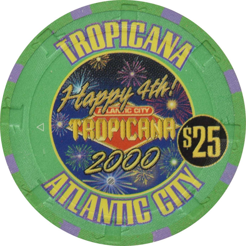 Tropicana Casino Atlantic City New Jersey $25 Happy 4th Hologram Chip 2000