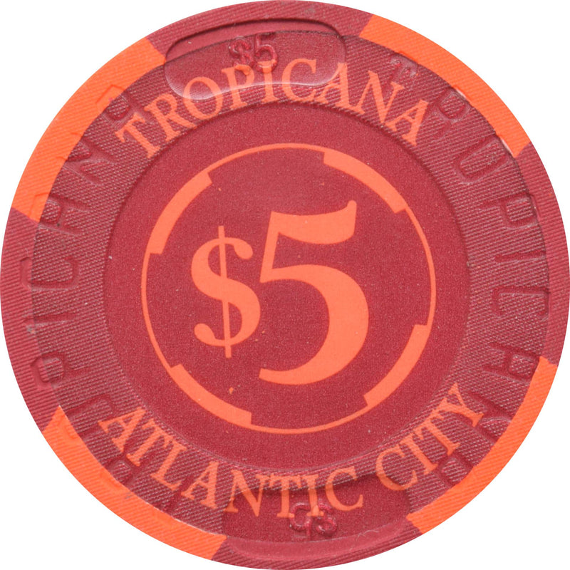 Tropicana Casino Atlantic City New Jersey $5 Floating Dice Chip