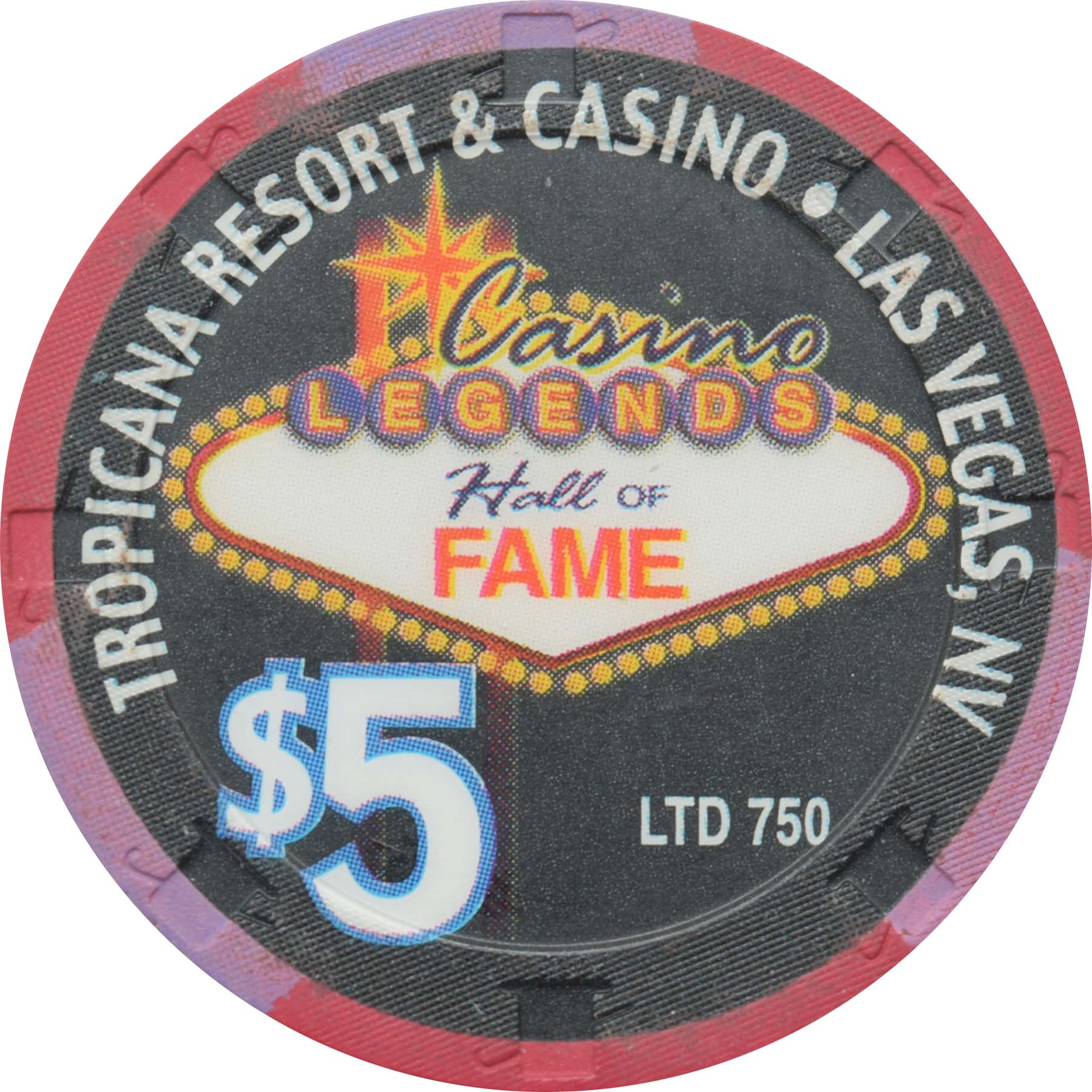 Tropicana Casino Las Vegas Nevada $5 Fires & Implosions Chip 1999