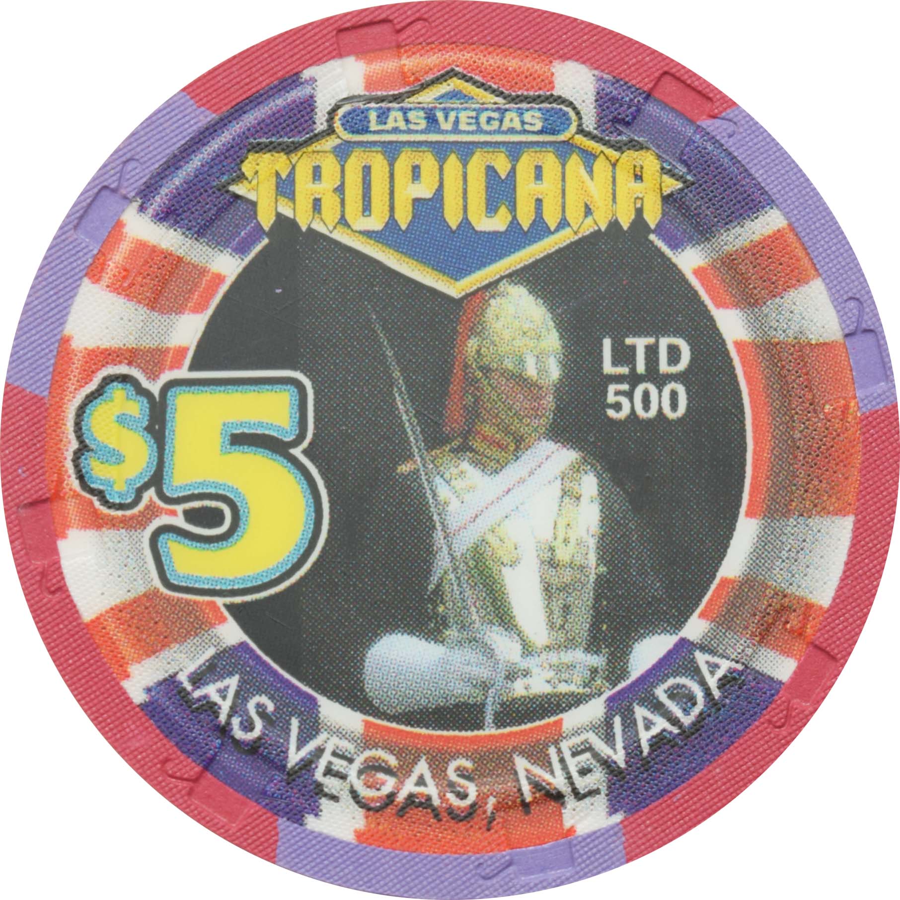 Tropicana Casino Las Vegas Nevada $5 English Tennis Chip 2001