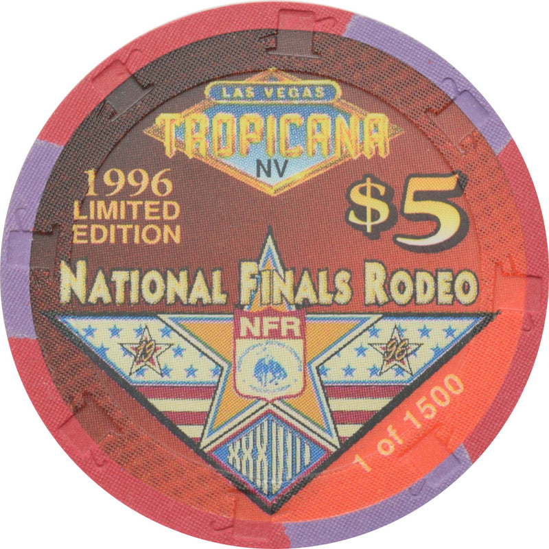 Tropicana Casino Las Vegas Nevada $5 National Finals Rodeo Buckle 1989 Chip 1996