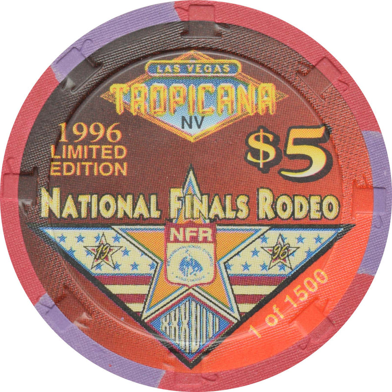 Tropicana Casino Las Vegas Nevada $5 National Finals Rodeo Buckle 1990 Chip 1996