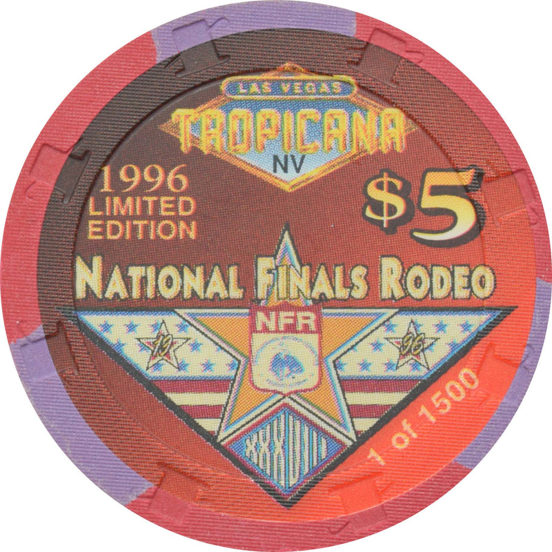 Tropicana Casino Las Vegas Nevada $5 National Finals Rodeo Buckle Chip 1996