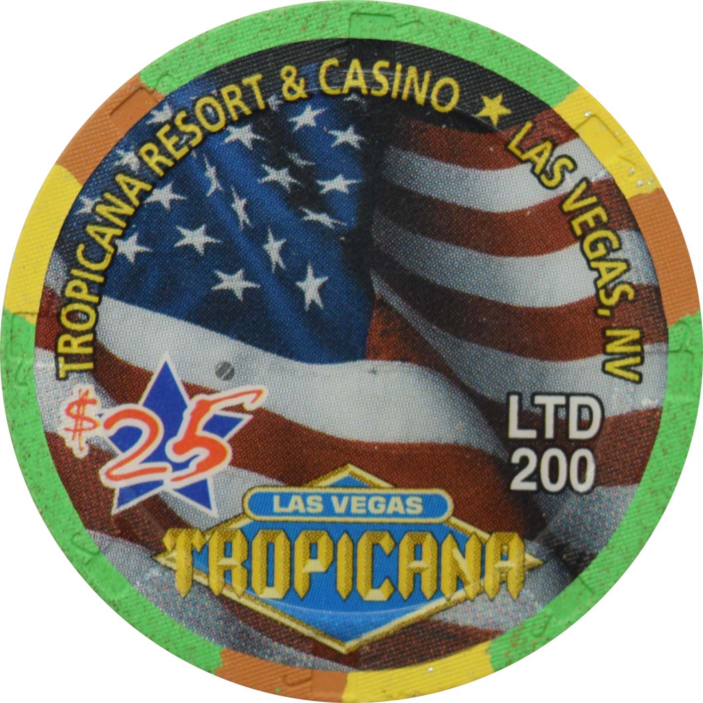 Tropicana Casino Las Vegas Nevada $25 Independence Day Chip 1999