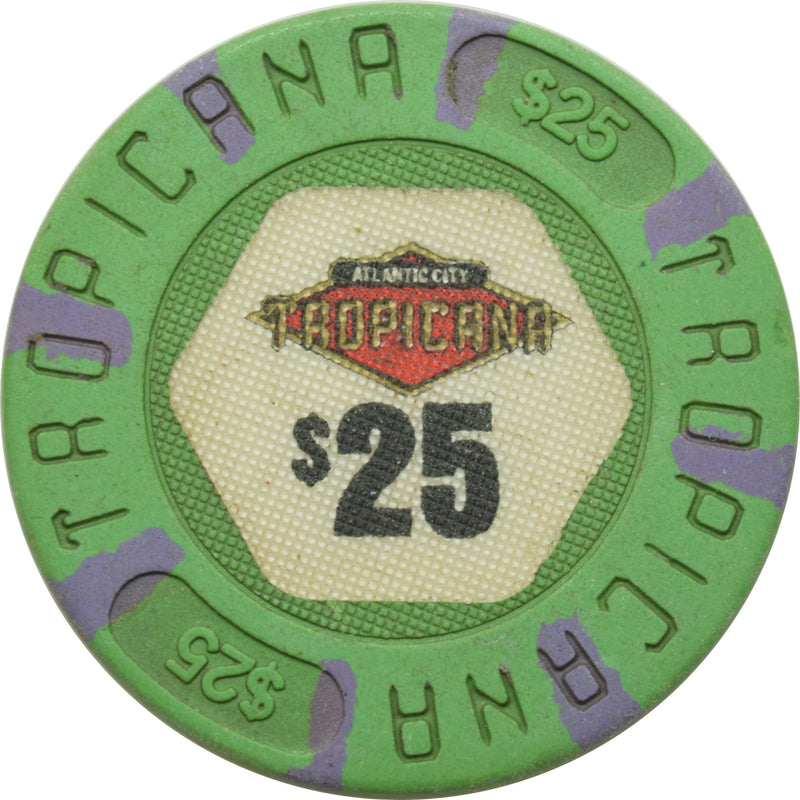 Tropicana Casino Atlantic City New Jersey $25 Flat Inlay Chip