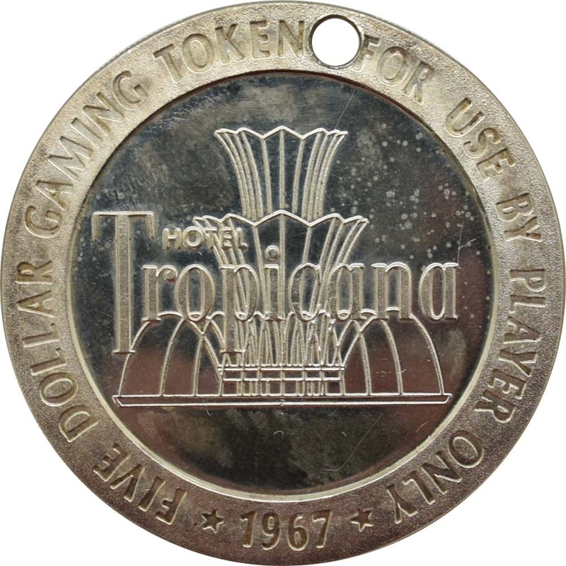 Tropicana Casino Las Vegas Nevada $5 Cancelled Token 1967