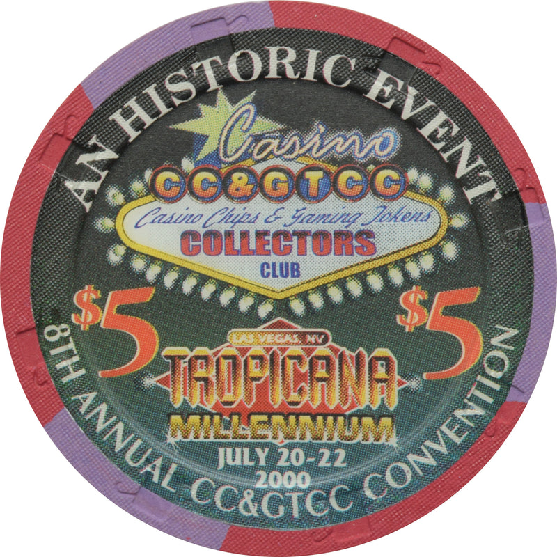 Tropicana Casino Las Vegas Nevada $5 8th Annual CC&GTCC Convention Chip 2000