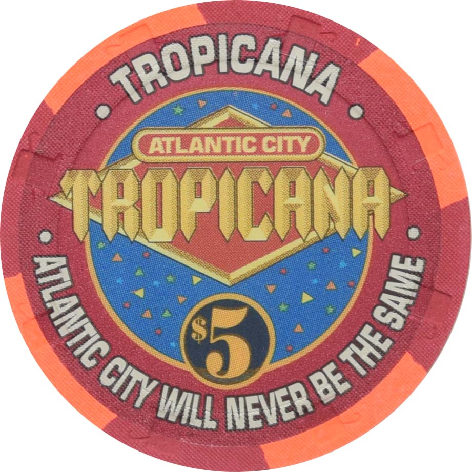 Tropicana Casino Atlantic City New Jersey $5 Grand Opening Chip 1996