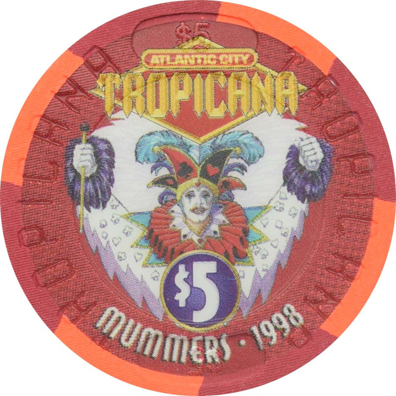 Tropicana Casino Atlantic City New Jersey $5 Mummers Strut into 1998 Chip