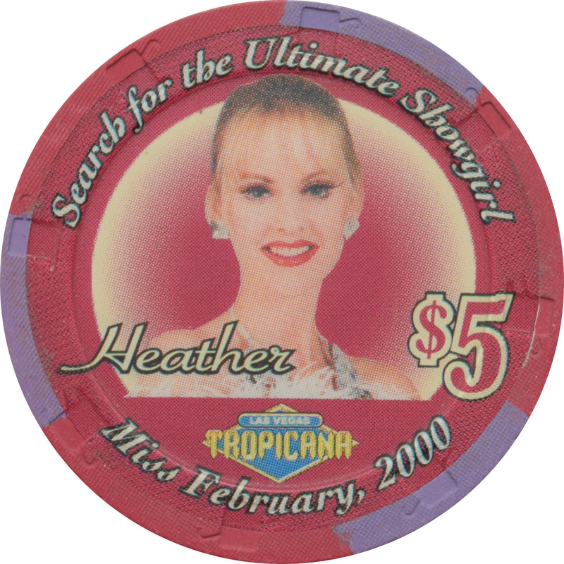 Tropicana Casino Las Vegas Nevada $5 Ultimate Showgirl February Heather Chip 2000