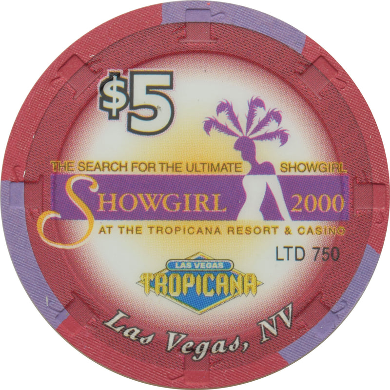 Tropicana Casino Las Vegas Nevada $5 Ultimate Showgirl January Janelle Chip 2000