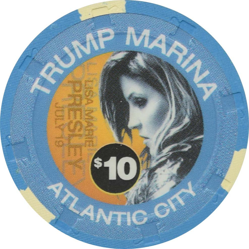 Trump Marina Casino Atlantic City New Jersey $10 Lisa Marie Presley Chip