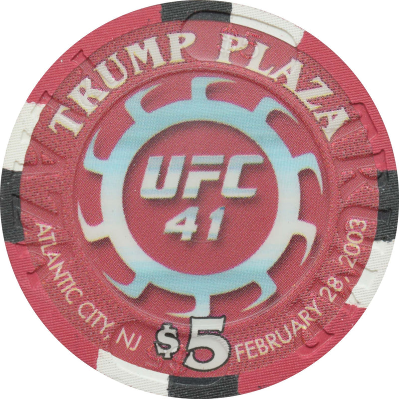 Trump Plaza Casino $5 Chip Atlantic City New Jersey Caol Uno & BJ Penn UFC 41