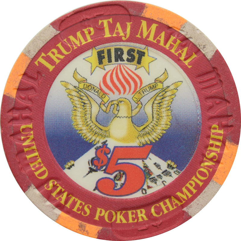 Trump Taj Mahal Casino $5 Chip Atlantic City New Jersey United States Poker Championship