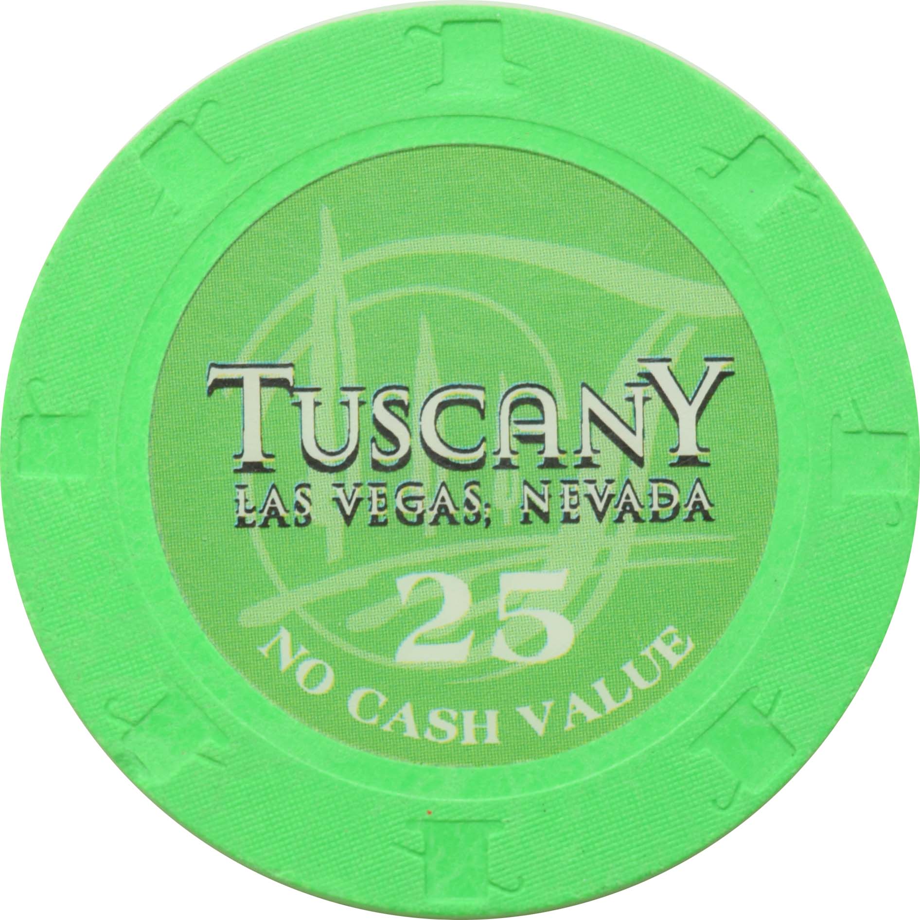 Tuscany Casino Las Vegas Nevada $25 No Cash Value Chip 2003