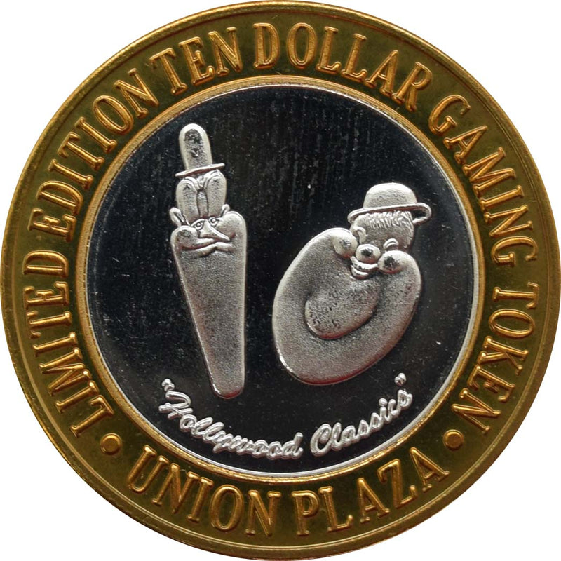 Jackie Gaughan's Plaza Casino Las Vegas "Laurel & Hardy" $10 Silver Strike .999 Fine Silver 1995